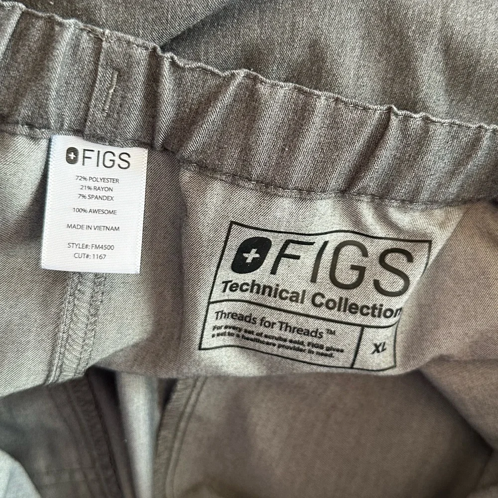 Figs Pisco Basic Scrub Straight Leg Pants in Graphite 4 Pockets Anti-Wrinkle XL